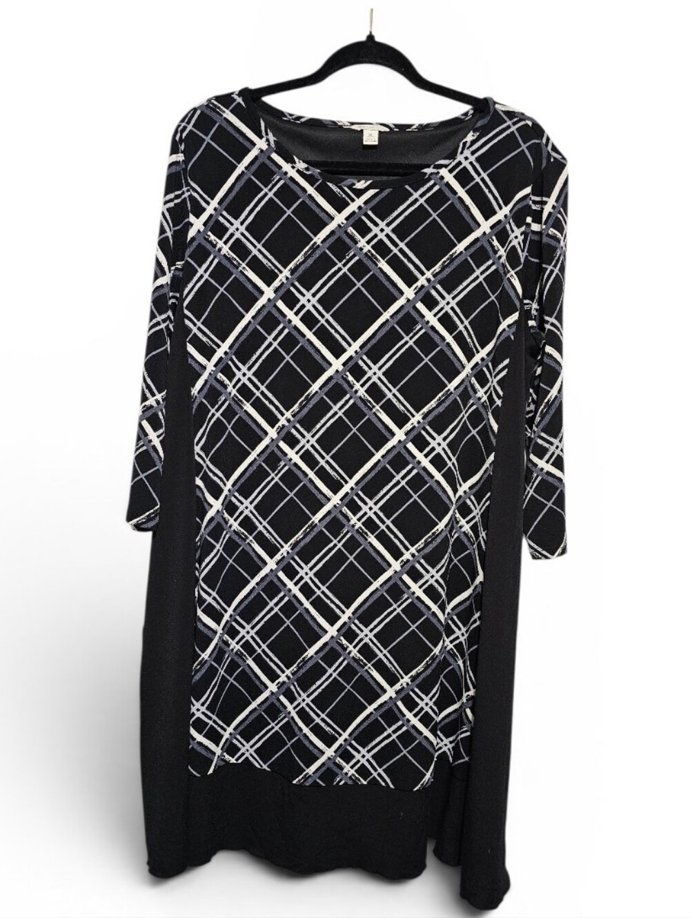 Cato's Women’s Black Plaid Tunic Dress